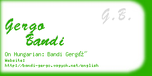 gergo bandi business card